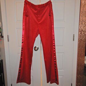 NWT 7 For All Mankind Velvet Red and Satin High Rise Holiday Pants